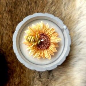 Kaarsje zonnebloem met bijtje
