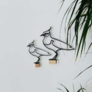 Kievit , muurdecoratie Houten vogel voor op de muur.