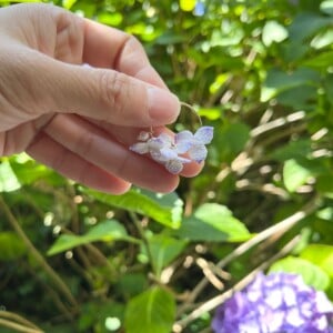 Micro Gehaakte Paarse Bloesems – Oorringen