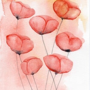Mooie handgmaakte aquarel kaart