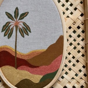 Muurhanger ovaal met palm