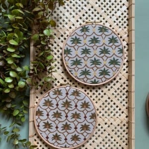 Muurhanger palm blockprint