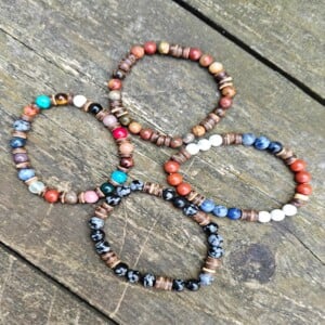 Natuursteen armbanden, 4 variaties