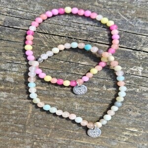 Natuursteen armbandjes, set van 2