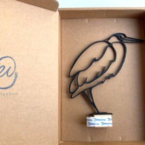 Reiger wanddecoratie – houten vogel voor aan de muur | Symbool voor geduld & intuïtie