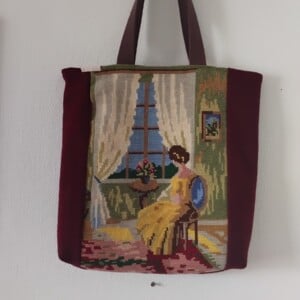 Shopper van een vintage borduurwerk