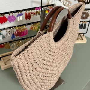 Chique strandtas van gerecycled textielgaren