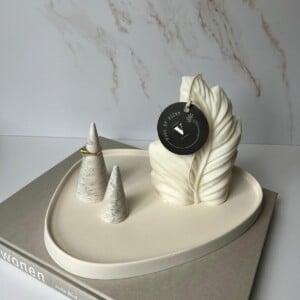 XL Jesmonite Schaal “Blob” – Organische Vorm in Steenlook voor Kaarsen & Sieraden