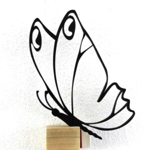 Zwarte vlinder, wanddecoratie, 3D lijntekening met schaduweffect, rouwverwerking, herinnering dierbare,zomer,insecten,