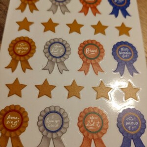Stickervel met aanmoedigende "Bravery Badges" - A6 - Motiverend