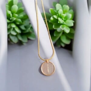 Elegante vergulden goud bladnerf  slangenketting