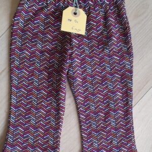 Flared legging- flared broekje - retroprint - bruin- retro vibes
