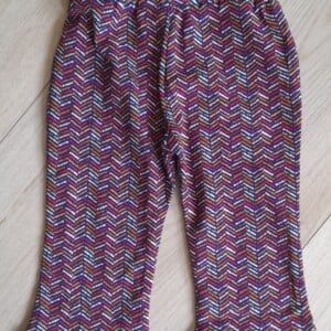 Flared legging- flared broekje - retroprint - bruin- retro vibes