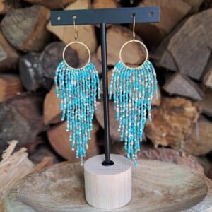 Fringe oorbellen met beachvibe – handgemaakt met Miyuki kralen "Tropical Beach"
