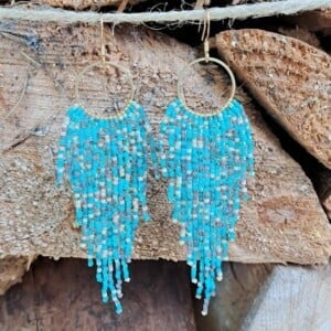 Fringe oorbellen met beachvibe – handgemaakt met Miyuki kralen "Tropical Beach"