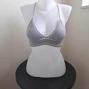 Gehaakt topje 'Boho top grijs'