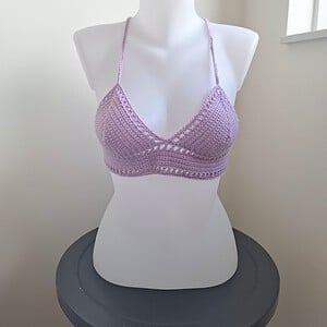 Gehaakt topje 'Boho top lila'