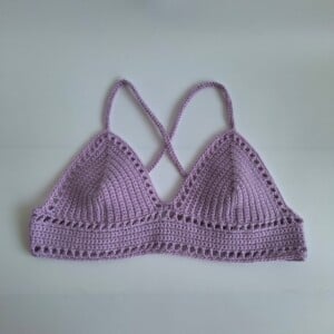 Gehaakt topje 'Boho top lila'