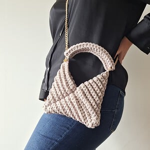 Gehaakte crossbody tas 'Beige'