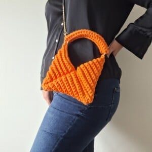 Gehaakte crossbody tas 'Oranje'