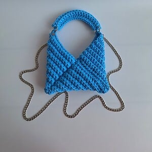 Gehaakte crossbody tas 'Tiffany blauw'