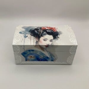 Handgedecoreerde houten sieradendoos ‘Asian Lady’