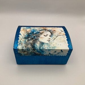 Handgedecoreerde bamboe sieradendoos ‘Dream in Turquoise’
