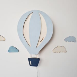 Handgemaakte Houten Wandlamp Luchtballon