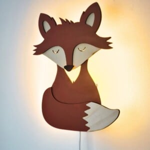 Handgemaakte Houten Wandlamp Vos