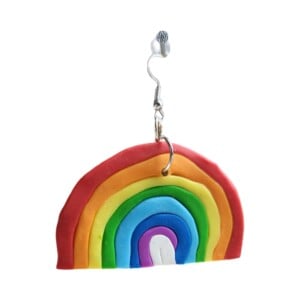 JuWen 2 Oorbellen Regenboog Uniek handwerk in polymeerklei , een sieraad voor jou of als cadeau