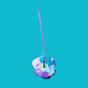 JuWen 5 Ketting Hanger Paars Blauw Groen Schijf Plat Polymeer Klei Juweel