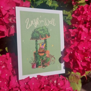 Kaart Wish you well geluks wens kaart wensput
