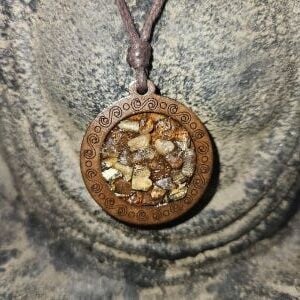 Ketting 010 hanger met goud gevlekte kwartskristal