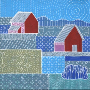 Landscape in Sachiko style2 - acrylschilderij op canvas