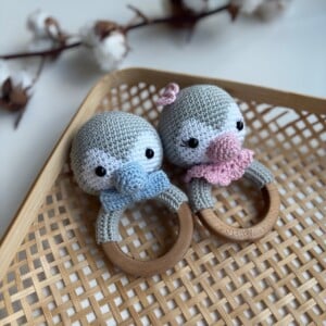 Little Eya – Pinguïn Ramelaar – Handgemaakt van Katoen met Rammelgeluid