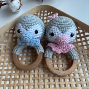 Little Eya – Pinguïn Ramelaar – Handgemaakt van Katoen met Rammelgeluid