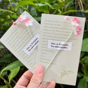 Micro Gehaakte kersenbloesems Boekenleggers