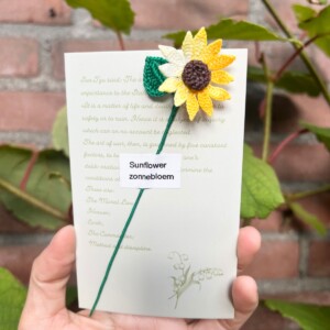 Micro Gehaakte zonnebloemen Boekenleggers