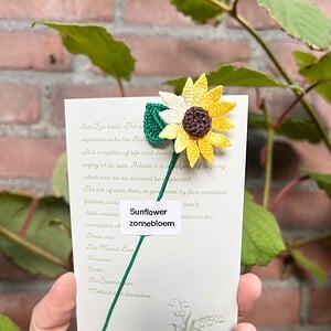 Micro Gehaakte zonnebloemen Boekenleggers
