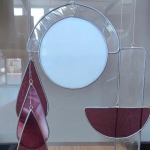 Modern Glas in lood object. "Drops". Zonnevanger. Uniek.
