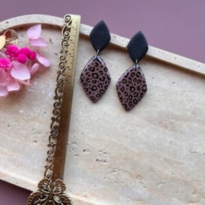 Oorbel Coletta taupe Leopard