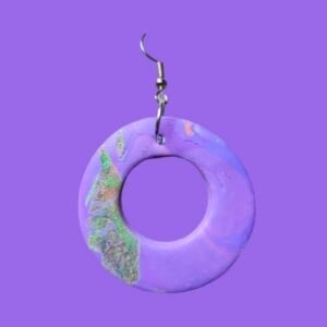 Oorbel of Ketting Hanger Paars Polymeer Klei Sieraad