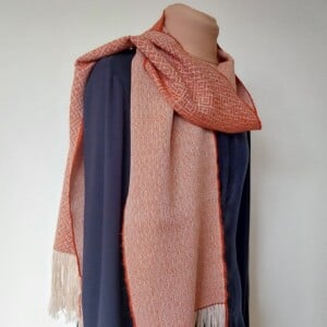Oranje shawl handgemaakt