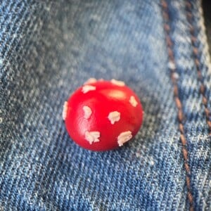 Paddenstoel pin voor tas of kleding