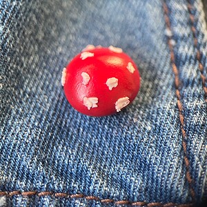 Paddenstoel pin voor tas of kleding