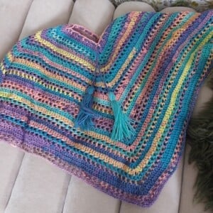 Poncho 'Candy Cane'