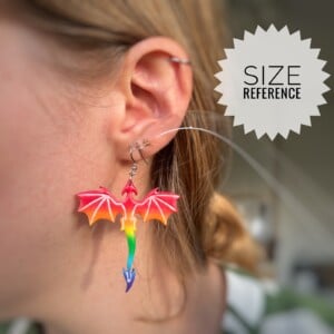 Regenboog draak oorbellen