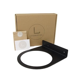 STERKSTAEL Ball Noir ø 20cm - industriële balhouder muur - wandbevestiging - kleur zwart - poedercoating - staal