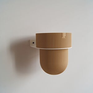 STERKSTAEL Flora S Eco Pot Dessert Sand - bloempothouder - kleur houder wit - kleur pot zandkleurig - inclusief bloempot ø12cm - poedercoating - staal