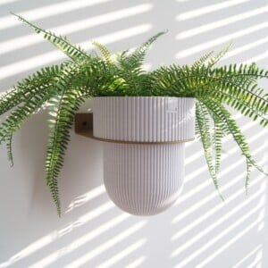 STERKSTAEL Flora S Eco Pot Marble Grey - bloempothouder - kleur houder goud - kleur pot marmer grijs - inclusief bloempot ø12cm - poedercoating - staal - verticale tuin